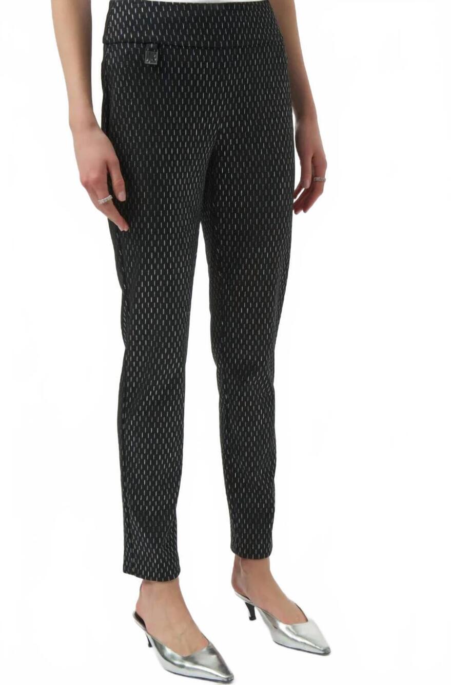 NEW JOSEPH RIBKOFF foiled heavy knit slim fit pants in black